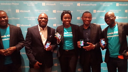 Nokia officials at the launch of Lumia 630 in Lagos on Wednesday.